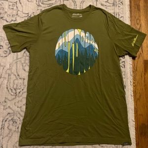 Eddie Bauer Men's Graphic T-Shirt - Outdoor Groove - XL Tall - Olive Green